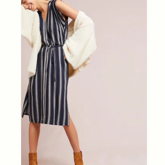 red and pink striped dress Entro Crimson and Cream Striped Cut Out Midi Dress